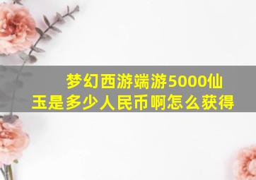 梦幻西游端游5000仙玉是多少人民币啊怎么获得