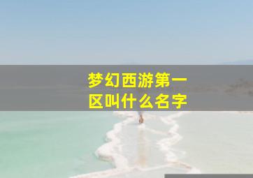 梦幻西游第一区叫什么名字