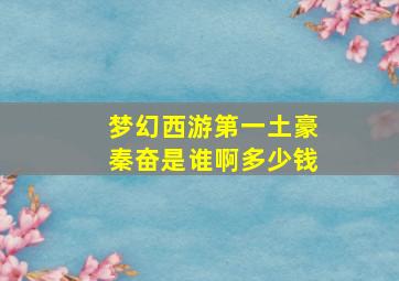 梦幻西游第一土豪秦奋是谁啊多少钱