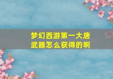 梦幻西游第一大唐武器怎么获得的啊