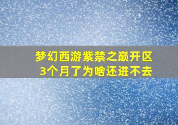 梦幻西游紫禁之巅开区3个月了为啥还进不去