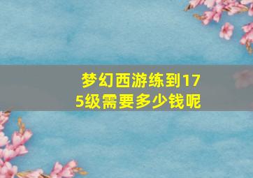 梦幻西游练到175级需要多少钱呢