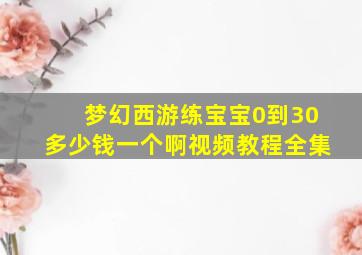 梦幻西游练宝宝0到30多少钱一个啊视频教程全集