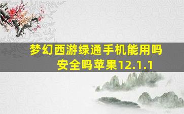 梦幻西游绿通手机能用吗安全吗苹果12.1.1