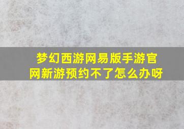 梦幻西游网易版手游官网新游预约不了怎么办呀