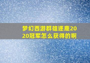 梦幻西游群雄逐鹿2020冠军怎么获得的啊