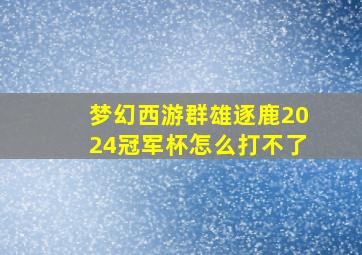 梦幻西游群雄逐鹿2024冠军杯怎么打不了