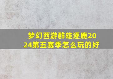 梦幻西游群雄逐鹿2024第五赛季怎么玩的好