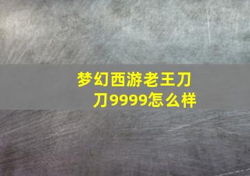 梦幻西游老王刀刀9999怎么样