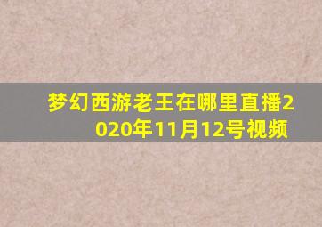 梦幻西游老王在哪里直播2020年11月12号视频