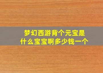 梦幻西游背个元宝是什么宝宝啊多少钱一个