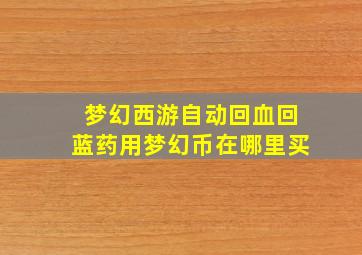 梦幻西游自动回血回蓝药用梦幻币在哪里买