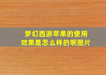 梦幻西游苹果的使用效果是怎么样的啊图片