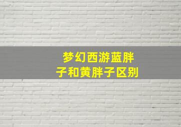 梦幻西游蓝胖子和黄胖子区别