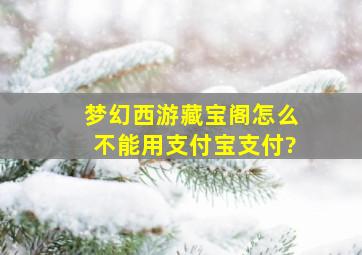 梦幻西游藏宝阁怎么不能用支付宝支付?