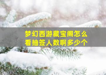 梦幻西游藏宝阁怎么看抽签人数啊多少个