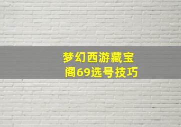 梦幻西游藏宝阁69选号技巧