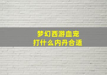 梦幻西游血宠打什么内丹合适