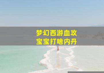 梦幻西游血攻宝宝打啥内丹