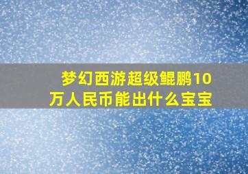 梦幻西游超级鲲鹏10万人民币能出什么宝宝