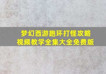 梦幻西游跑环打怪攻略视频教学全集大全免费版