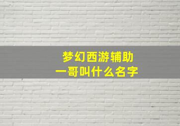 梦幻西游辅助一哥叫什么名字