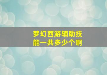 梦幻西游辅助技能一共多少个啊