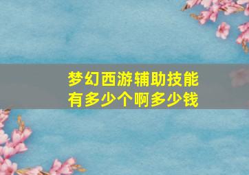 梦幻西游辅助技能有多少个啊多少钱