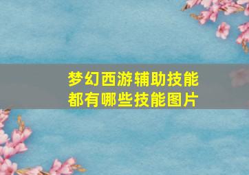 梦幻西游辅助技能都有哪些技能图片