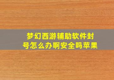 梦幻西游辅助软件封号怎么办啊安全吗苹果