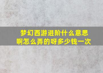 梦幻西游进阶什么意思啊怎么弄的呀多少钱一次