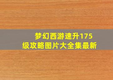 梦幻西游速升175级攻略图片大全集最新