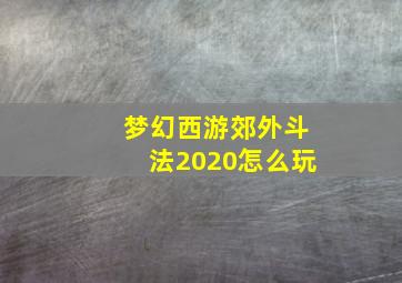 梦幻西游郊外斗法2020怎么玩