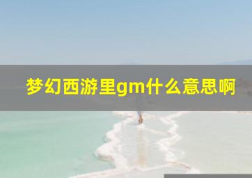 梦幻西游里gm什么意思啊