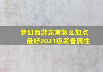 梦幻西游龙宫怎么加点最好2021级装备属性