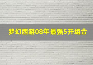 梦幻西游08年最强5开组合