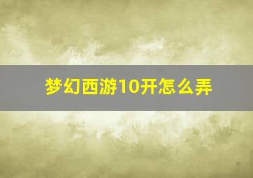 梦幻西游10开怎么弄