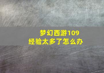 梦幻西游109经验太多了怎么办