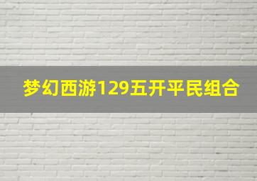 梦幻西游129五开平民组合