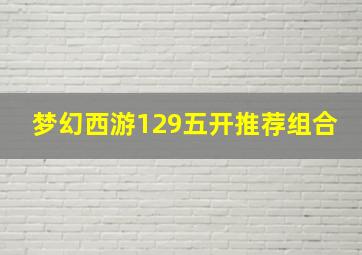 梦幻西游129五开推荐组合