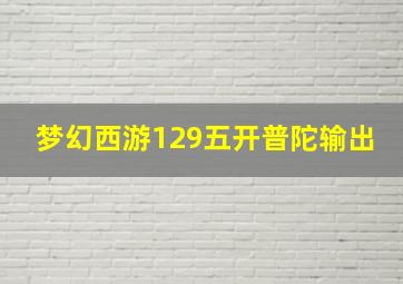 梦幻西游129五开普陀输出