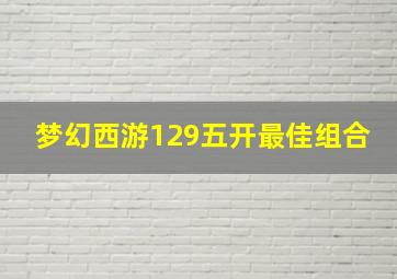 梦幻西游129五开最佳组合