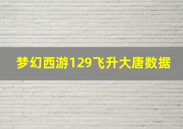 梦幻西游129飞升大唐数据