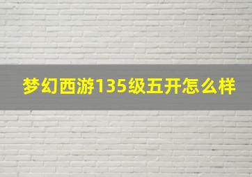 梦幻西游135级五开怎么样