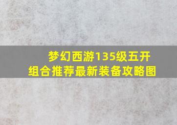 梦幻西游135级五开组合推荐最新装备攻略图