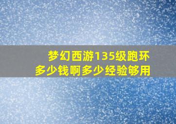 梦幻西游135级跑环多少钱啊多少经验够用