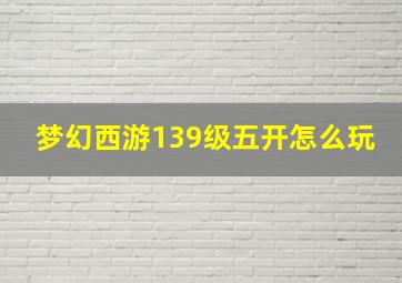 梦幻西游139级五开怎么玩