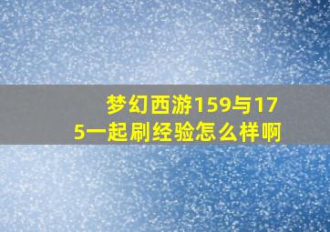 梦幻西游159与175一起刷经验怎么样啊