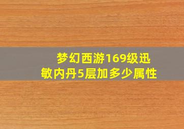 梦幻西游169级迅敏内丹5层加多少属性