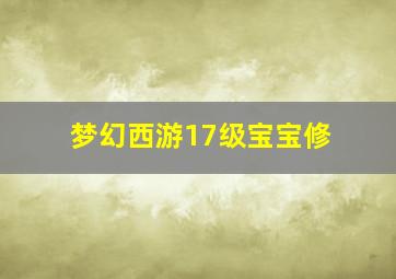 梦幻西游17级宝宝修